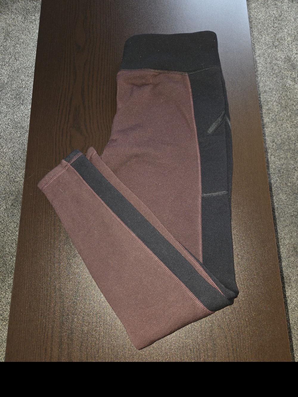 Athleta Women's Maroon and Black Fleece Leggings